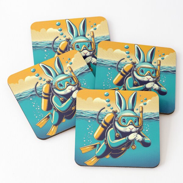 Item preview, Diver Cute bunny  designed and sold by Dogandesighn.