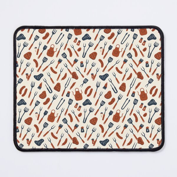 Item preview, BBQ Tools & Grilled Meat Seamless Pattern – Summer Cookout Design designed and sold by JustMerry.