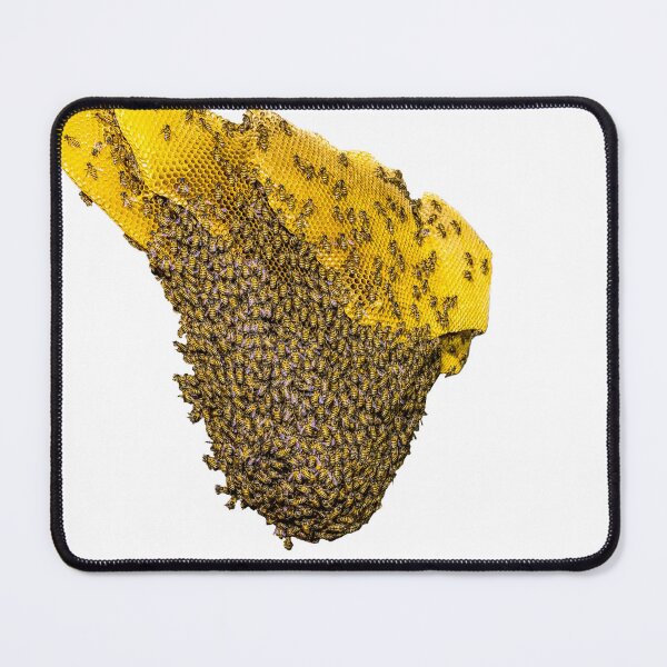 Item preview, A large natural golden-yellow beehive and there are many bees. designed and sold by MiMee4451.