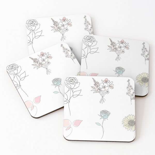 Item preview, Delicate floral illustrations in pastel colors designed and sold by shahinsy.