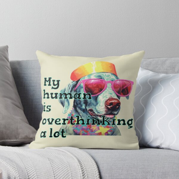 Item preview, Funny Dog Overthinking Design – Colorful Mental Health Art designed and sold by RealLifeMerchies.
