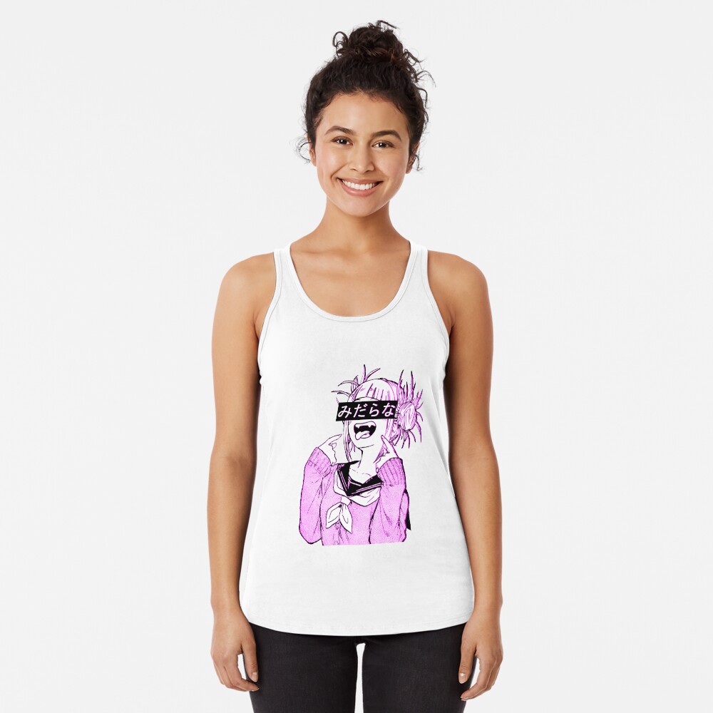 LEWD (PINK) - Sad Japanese Anime Aesthetic Racerback Tank Top
