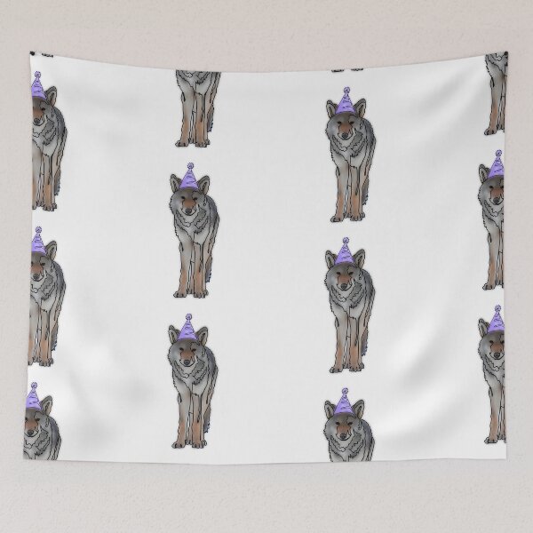 Item preview, Party Wolf in Purple Hat – animalzinhats designed and sold by Ashley’sAnimalz.