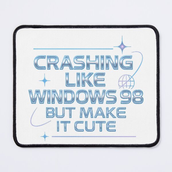 Item preview, Crashing Like Windows 98 But Make It Cute – Retro Tech Chaos Sticker designed and sold by CaffeinatedCreatures.