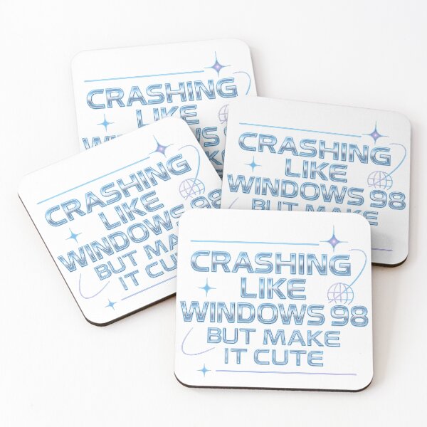 Item preview, Crashing Like Windows 98 But Make It Cute – Retro Tech Chaos Sticker designed and sold by CaffeinatedCreatures.