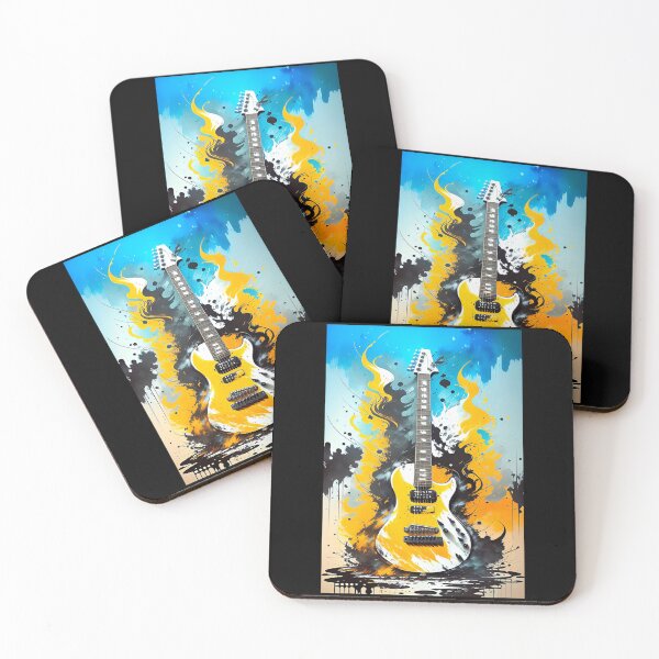 Item preview, Digital painting of electric guitar surrounded by the passion's flames. designed and sold by Giulivo Store Graphic.