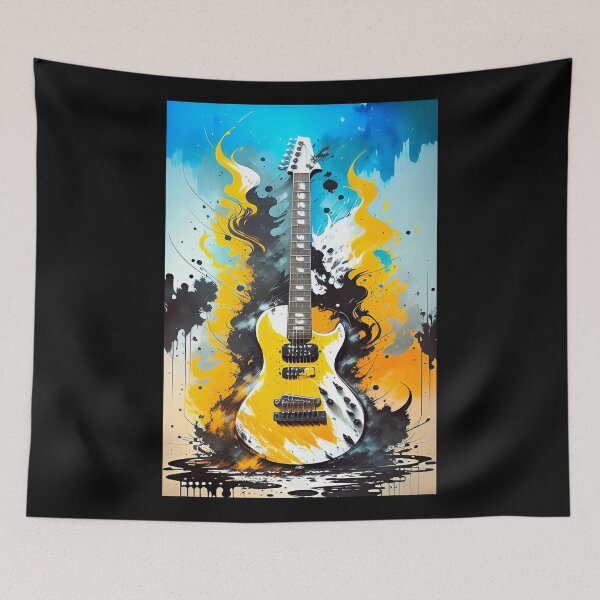 Item preview, Digital painting of electric guitar surrounded by the passion's flames. designed and sold by Giulivo Store Graphic.