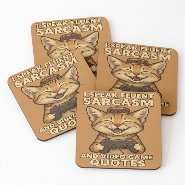 Item preview, Sarcastic Gamer Cat in Kabyle Berber Style – I Speak Fluent Sarcasm designed and sold by GeekGliter.
