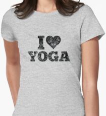 I Love Yoga Vintage Design Women's Fitted T-Shirt