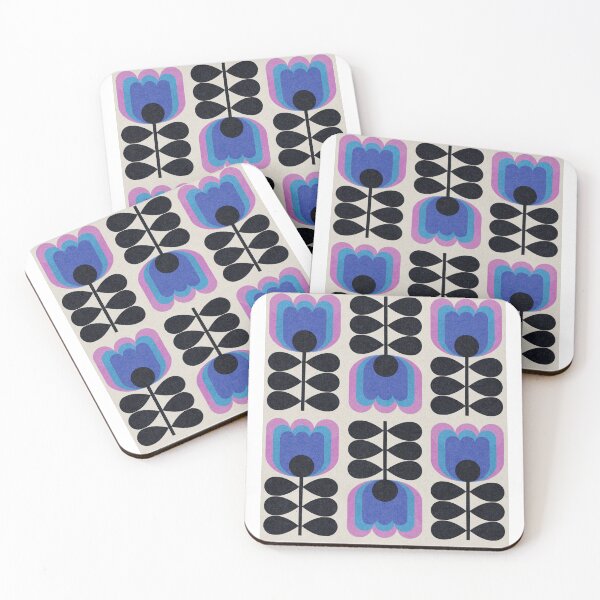 Item preview, Copy of Retro Tulips (blue) designed and sold by Gaëlle Konak Art.