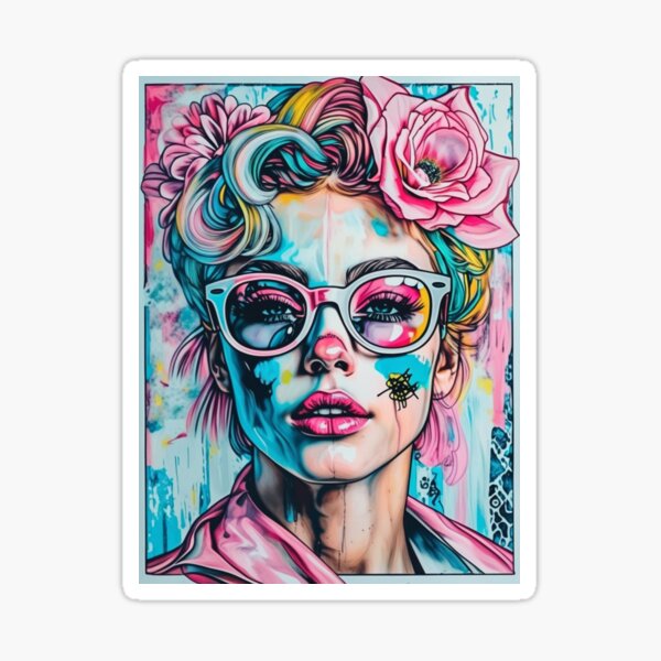 Item preview, AI created Woman in Graffiti Style designed and sold by ConnieVZ.