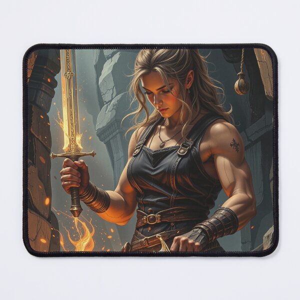 Item preview, The Flamebound Smith – Fantasy Woman Blacksmith at the Forge designed and sold by DiceWay.