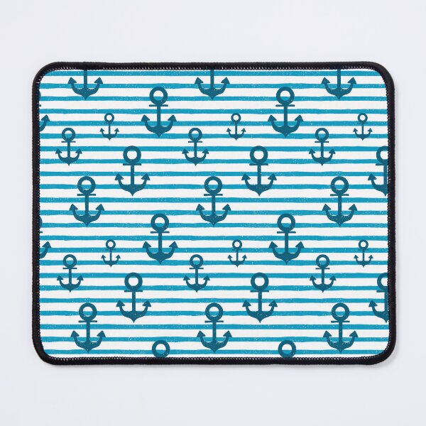 Item preview, Anchor nautical navy stripes seamless pattern in blue designed and sold by jancajiravova.