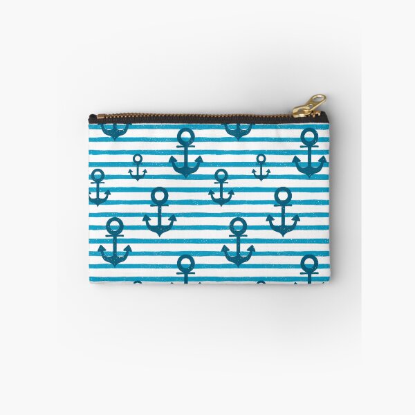 Item preview, Anchor nautical navy stripes seamless pattern in blue designed and sold by jancajiravova.
