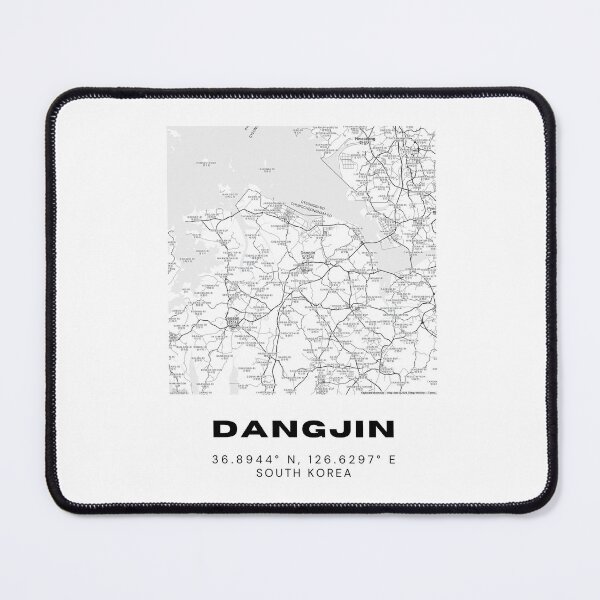 Item preview, Minimalist Dangjin Map – Coastal South Korean City in Black & White Line Art designed and sold by RM-Journey.