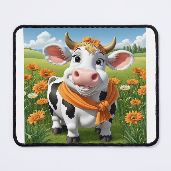 Item preview, Cute Cow in the Field - Funny Cartoon Design for Stickers, T-Shirts and Cups designed and sold by JuliJoy.