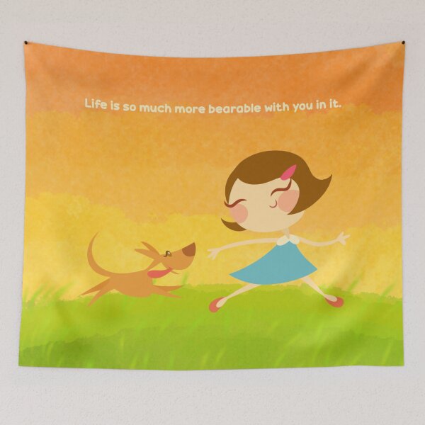 Item preview, life is somuch more bearable with you in it dog puppy cartoon wholesome drawing hopecore designed and sold by Kyna Arts.