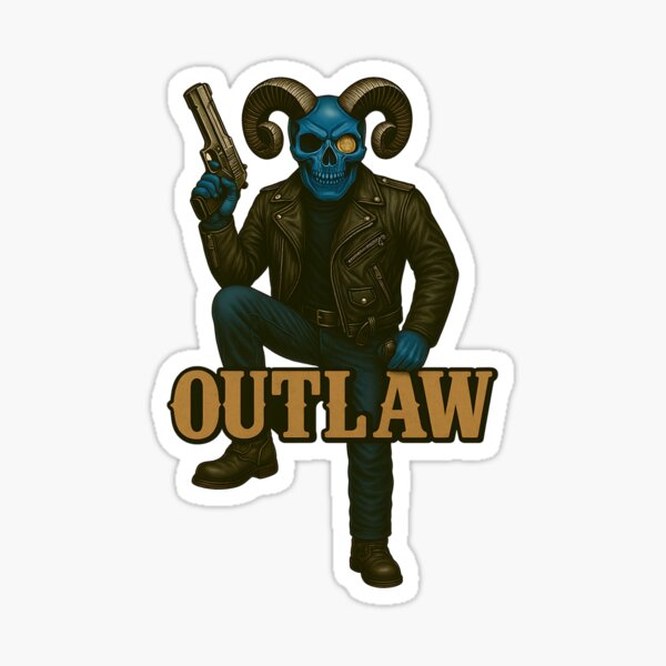 Item preview, Outlaw - Vintage Biker Skull Art designed and sold by heartyARTworks.