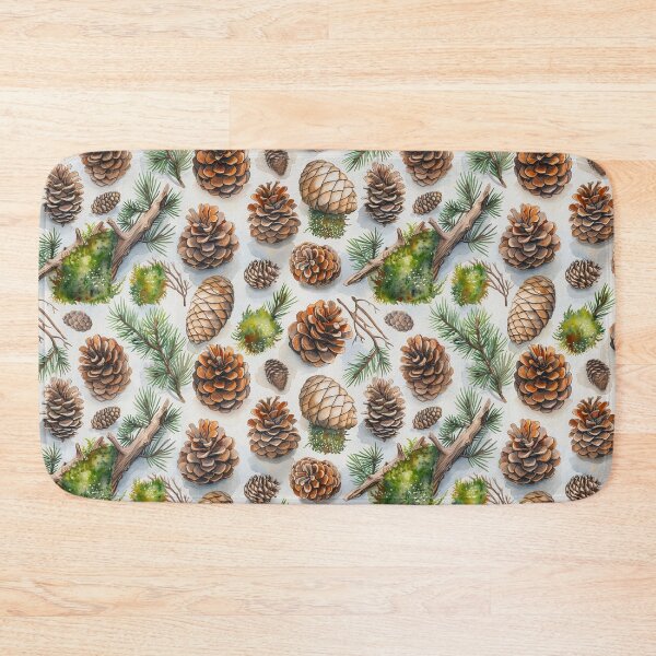 Item preview, Watercolor Pinecones and Evergreen Branches designed and sold by NTGUILTY.