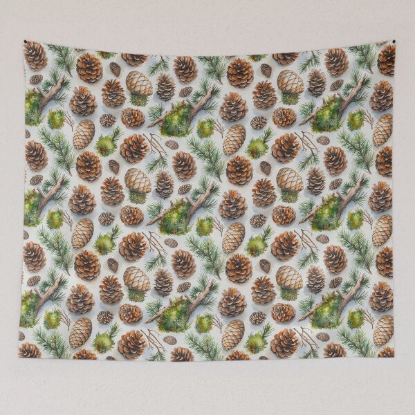 Item preview, Watercolor Pinecones and Evergreen Branches designed and sold by NTGUILTY.