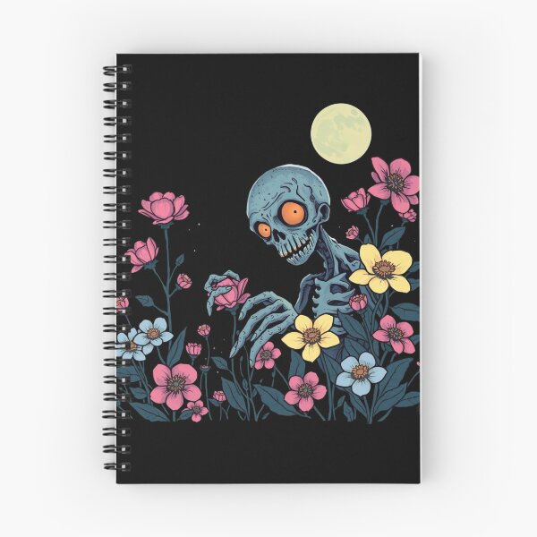 Aperçu de l'œuvre T-shirt Zombie et fleurs la nuit créée et vendue par Babayaa.