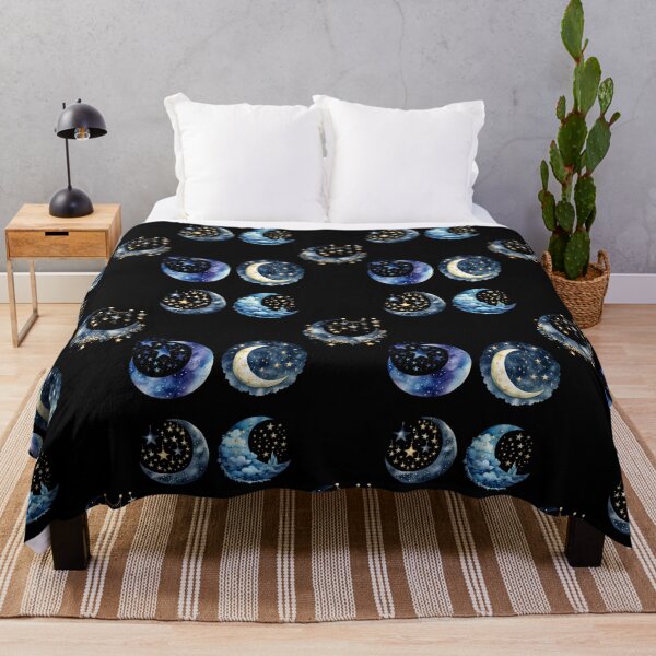 Item preview, Celestial Moon and Stars Watercolour | Boho Night Sky Art | Lunar Phases Wall Decor designed and sold by MysticMagpie.