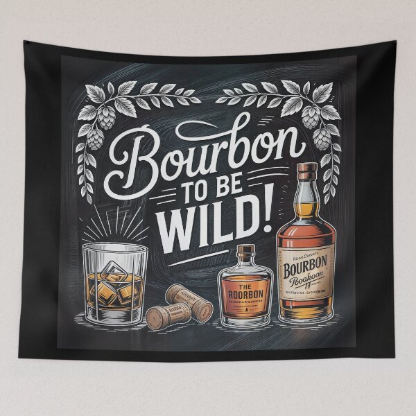 Item preview, Bourbon To Be Wild Chalkboard Art designed and sold by ForeverPrintsOK.