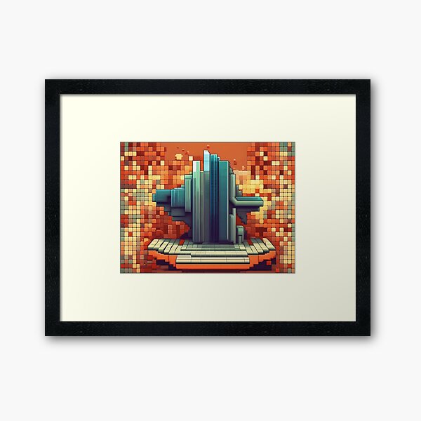 Item preview, Orange Pixelated Abstract Art designed and sold by Esterlane.