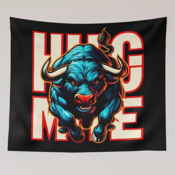 Item preview, Street Art slogan : Hug Me & Bull designed and sold by NEUMANN ArtWear Boutique.