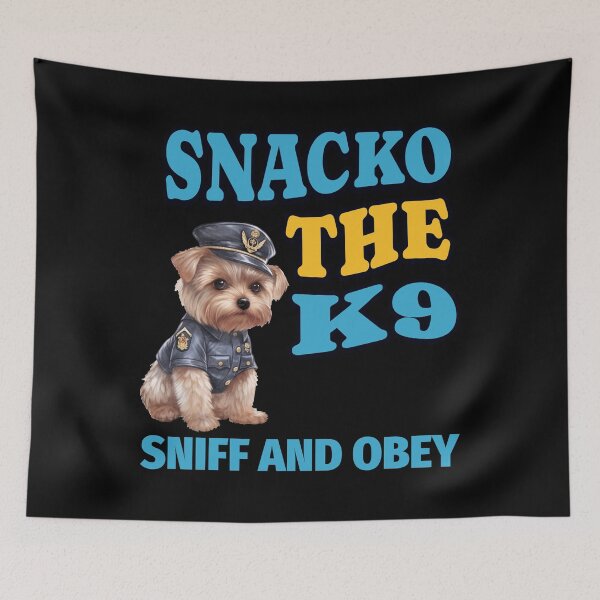 Item preview, Snacko the K9: Sniff and Obey Funny Dog T-Shirt designed and sold by Tony Mac Designs.