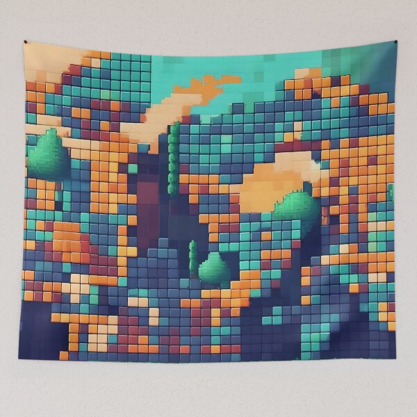 Item preview, Pixelated Blue Abstract Art designed and sold by Esterlane.
