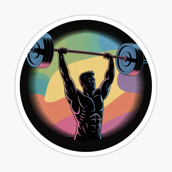 Item preview, Beyond the Weight – Colorful Powerlifting Man designed and sold by OhanaLab.