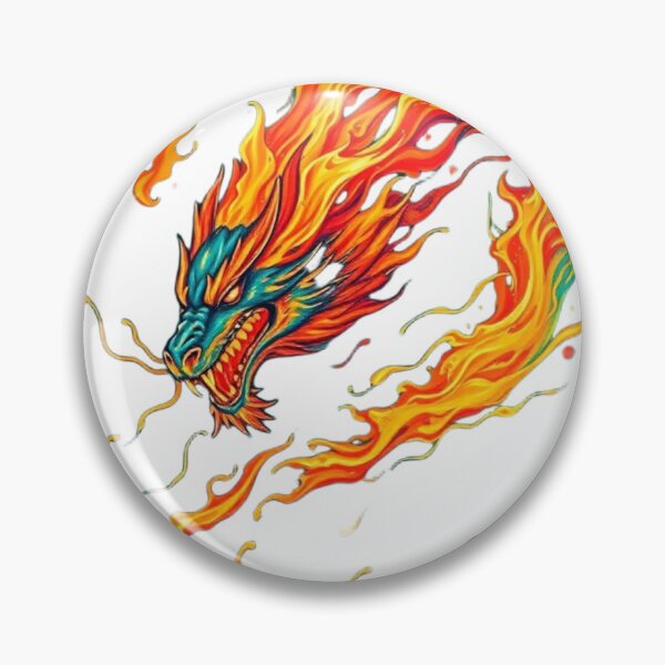 Item preview, Fiery Dragon Head – Mythical Fire Spirit Art on Teal Canvas designed and sold by apoknight.