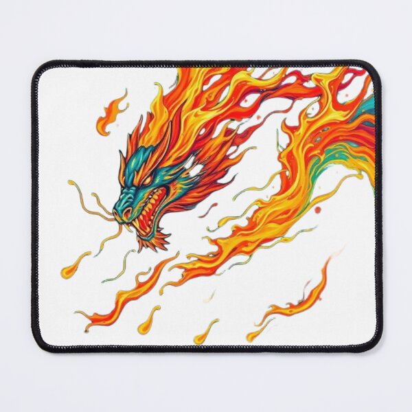 Item preview, Fiery Dragon Head – Mythical Fire Spirit Art on Teal Canvas designed and sold by apoknight.
