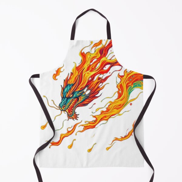 Item preview, Fiery Dragon Head – Mythical Fire Spirit Art on Teal Canvas designed and sold by apoknight.