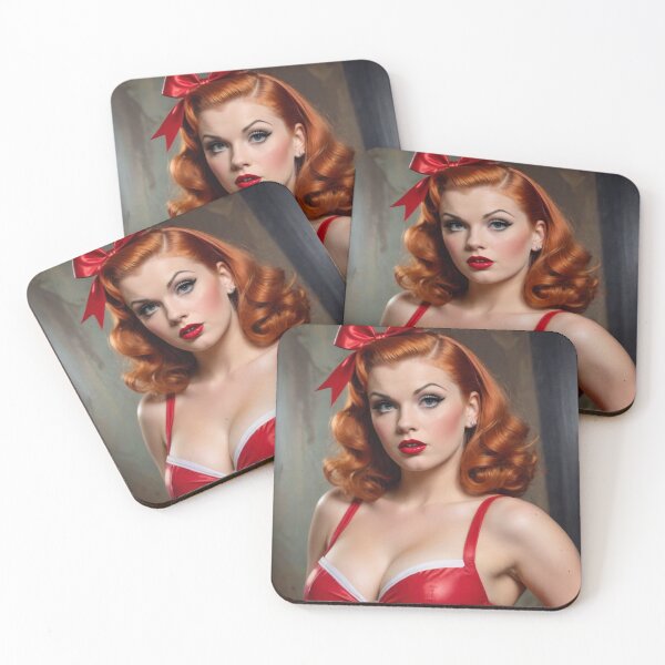 Item preview, 1940s Cheerleader Red Head Pin Up designed and sold by MissSaylor.