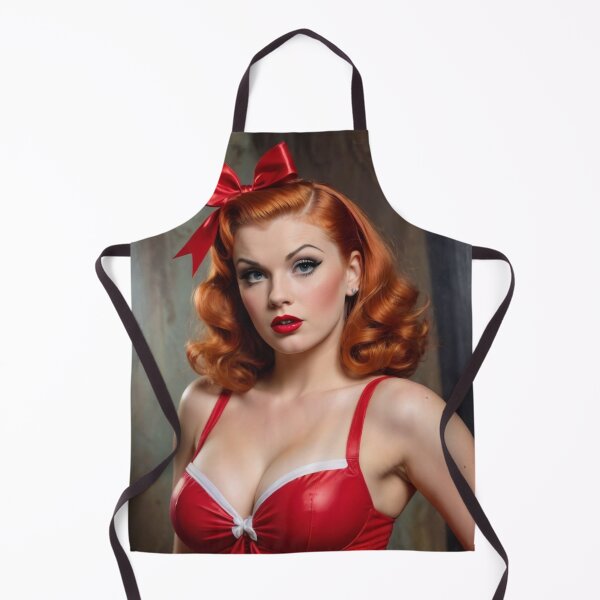 Aperçu de l'œuvre Pin-up rousse pom-pom girl des années 1940 créée et vendue par MissSaylor.
