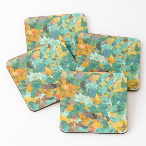 Item preview, Abstract Garden Textures in Gold, Turquoise, Browns designed and sold by Jessielee72.