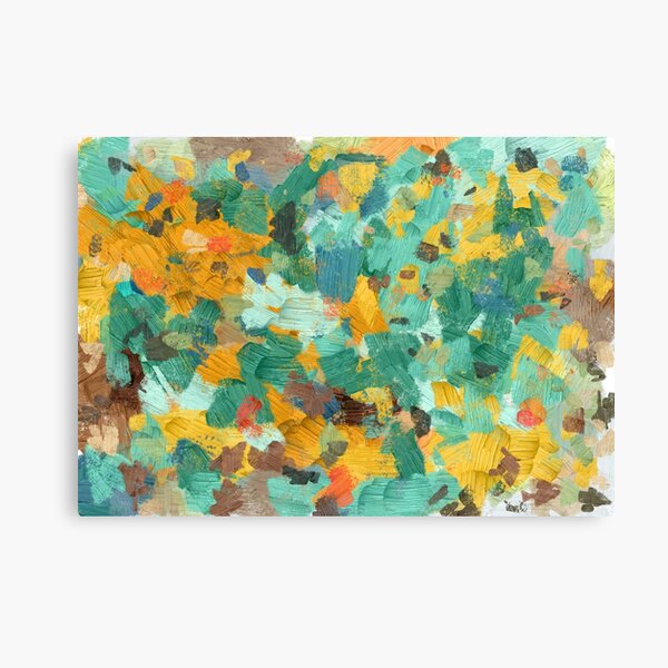Vista previa del artículo con la obra «Texturas abstractas de jardín en dorado, turquesa y marrón», diseñado y vendido por Jessielee72.