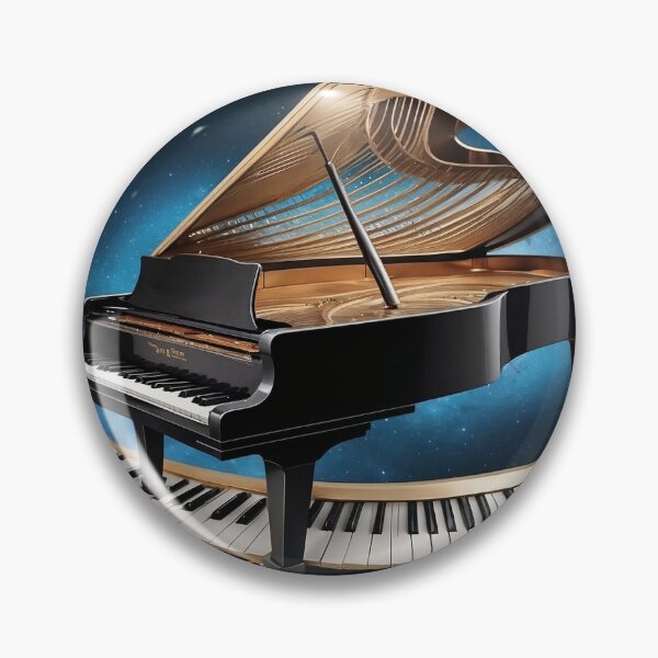 Artikelvorschau, Realistic piano keys twisting into a spiral galaxy, surreal conceptual art entworfen und verkauft von Retram.