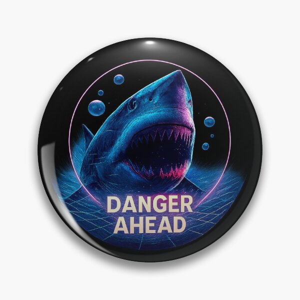 Item preview, Danger Ahead – Vaporwave Shark Attack designed and sold by SUNAGIMO9999.