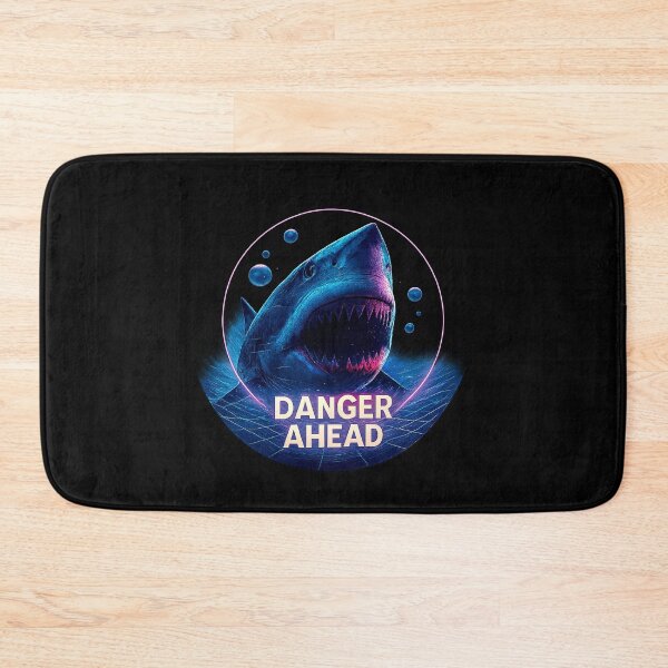 Item preview, Danger Ahead – Vaporwave Shark Attack designed and sold by SUNAGIMO9999.