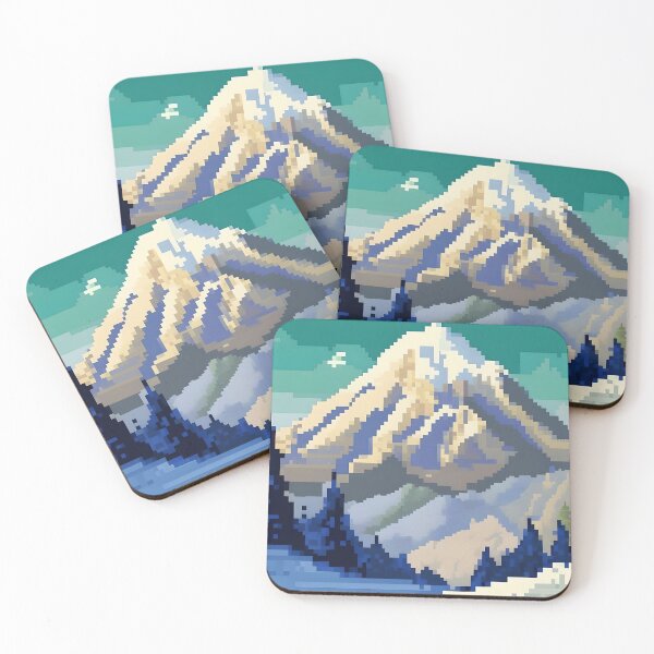 Item preview, Pixelated Mountain Landscape Abstract Art designed and sold by Esterlane.