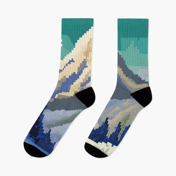 Item preview, Pixelated Mountain Landscape Abstract Art designed and sold by Esterlane.