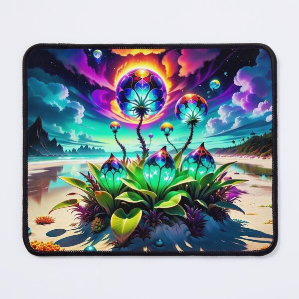 Item preview, Alien landscape with a glowing plant on a beach designed and sold by Korral.