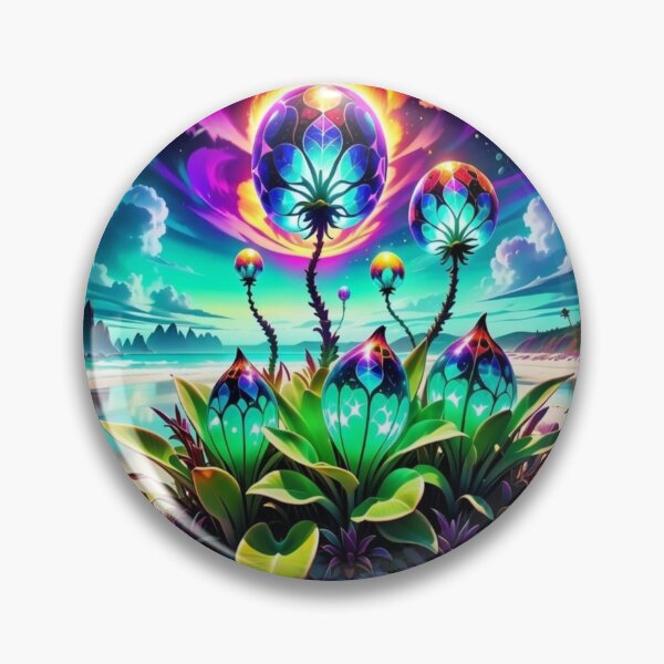 Item preview, Alien landscape with a glowing plant on a beach designed and sold by Korral.