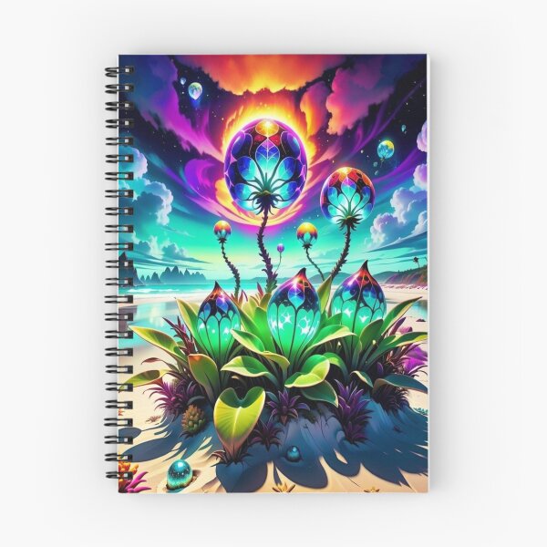 Item preview, Alien landscape with a glowing plant on a beach designed and sold by Korral.