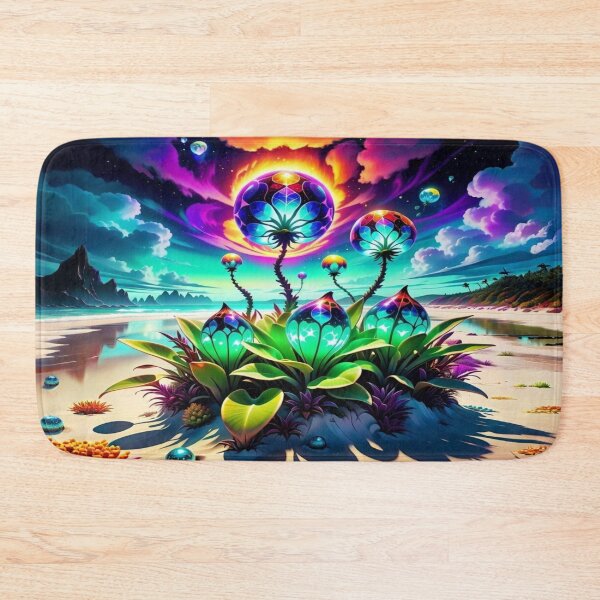 Item preview, Alien landscape with a glowing plant on a beach designed and sold by Korral.