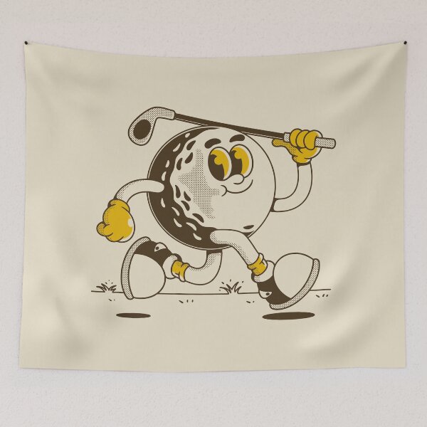 Item preview, Vintage Golf Ball Cartoon – Funny Retro Golfing Character designed and sold by adipra.