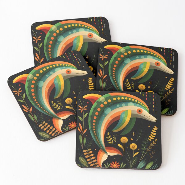 Item preview, Vibrant Abstract Dolphin in Botanical Paradise designed and sold by ForeverPrintsOK.